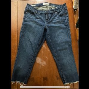 Torrid Size 14 short Boyfriend Cropped Cutoff Jeans